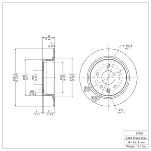 Nissan Juke Brake Rotor (1) - Rear - R1 Concepts - Plain - `02-`25